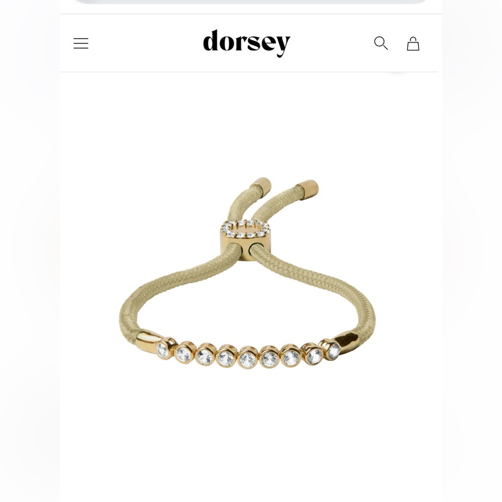 Dorsey khaki paracord bracelet 18k vermeil w lab grown white sapphire